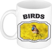 Dieren liefhebber blauwborst vogel mok 300 ml - kerramiek - cadeau beker / mok vogels liefhebber
