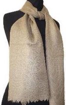 1001musthaves.com Cashmere heren sjaal met jacquard in beige tint zeer zachte wol 30 x 160 cm