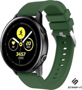 Siliconen Smartwatch bandje - Geschikt voor  Samsung Galaxy Watch Active / Active 2 silicone band - legergroen - Strap-it Horlogeband / Polsband / Armband