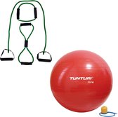 Tunturi - Fitness Set - Tubing Set Groen - Gymball Rood 75 cm