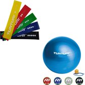 Tunturi - Fitness Set - Weerstandsbanden 5 stuks - Gymball Blauw 65 cm