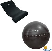 Tunturi - Fitness Set - Fitnessmat 160 x 60 x 0,7 cm - Gymball Zwart met Anti Burst 90 cm