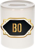 Bo naam cadeau spaarpot met gouden embleem - kado verjaardag/ vaderdag/ pensioen/ geslaagd/ bedankt