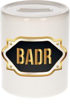 Badr naam cadeau spaarpot met gouden embleem - kado verjaardag/ vaderdag/ pensioen/ geslaagd/ bedankt