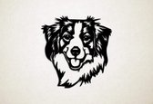Wanddecoratie - Hond - Kooikerhondje 4 - L - 78x75cm - Zwart - muurdecoratie - Line Art