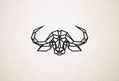 Wanddecoratie - Buffalo - XS - 16x29cm - Zwart - muurdecoratie - Line Art