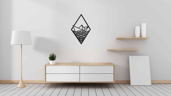 Décoration murale murale - Panneau Dreams of the sea wall - L - 109x68cm - Zwart - décoration murale - Line Art