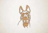 Wanddecoratie - Hond - Mechelse Herder - S - 58x34cm - Eiken - muurdecoratie - Line Art