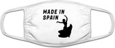 Made in Spain mondkapje | Spaans | Spanje | Madrid | salsa |Salsadansen | grappig | gezichtsmasker | bescherming | bedrukt | logo | Wit mondmasker van katoen, uitwasbaar & herbruik