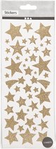 Glitterstickers, sterren, 10x24 cm, goud, 2 vel/ 1 doos