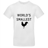 World smallest cock Heren t-shirt | penis | haan | piemel | lul | erotiek | grappig | kado | Wit