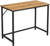 PC Bureau, Computertafel, 100 cm Lang, Kantoormeubel, stalen frame, industrieel, Honing Bruin