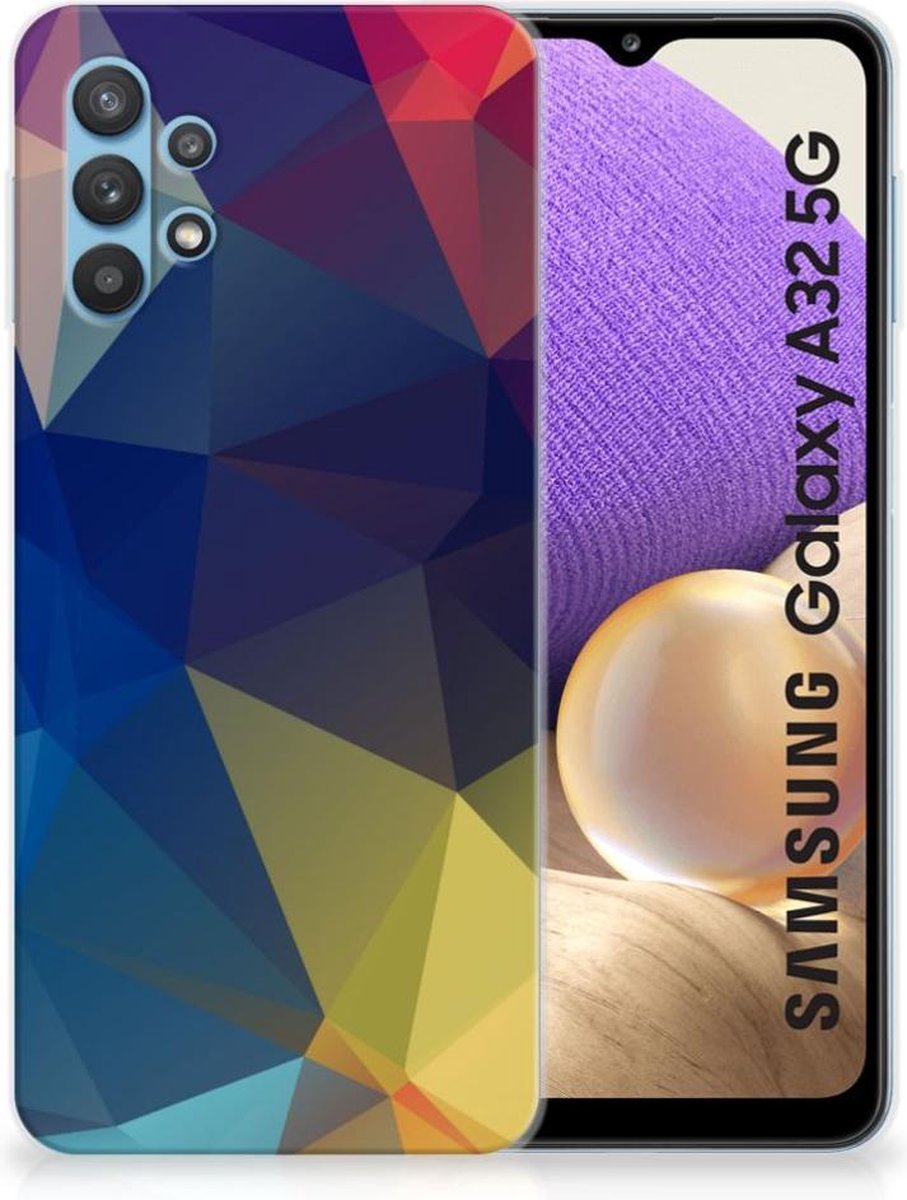 Samsung Galaxy A32 5G TPU Hoesje Polygon Dark