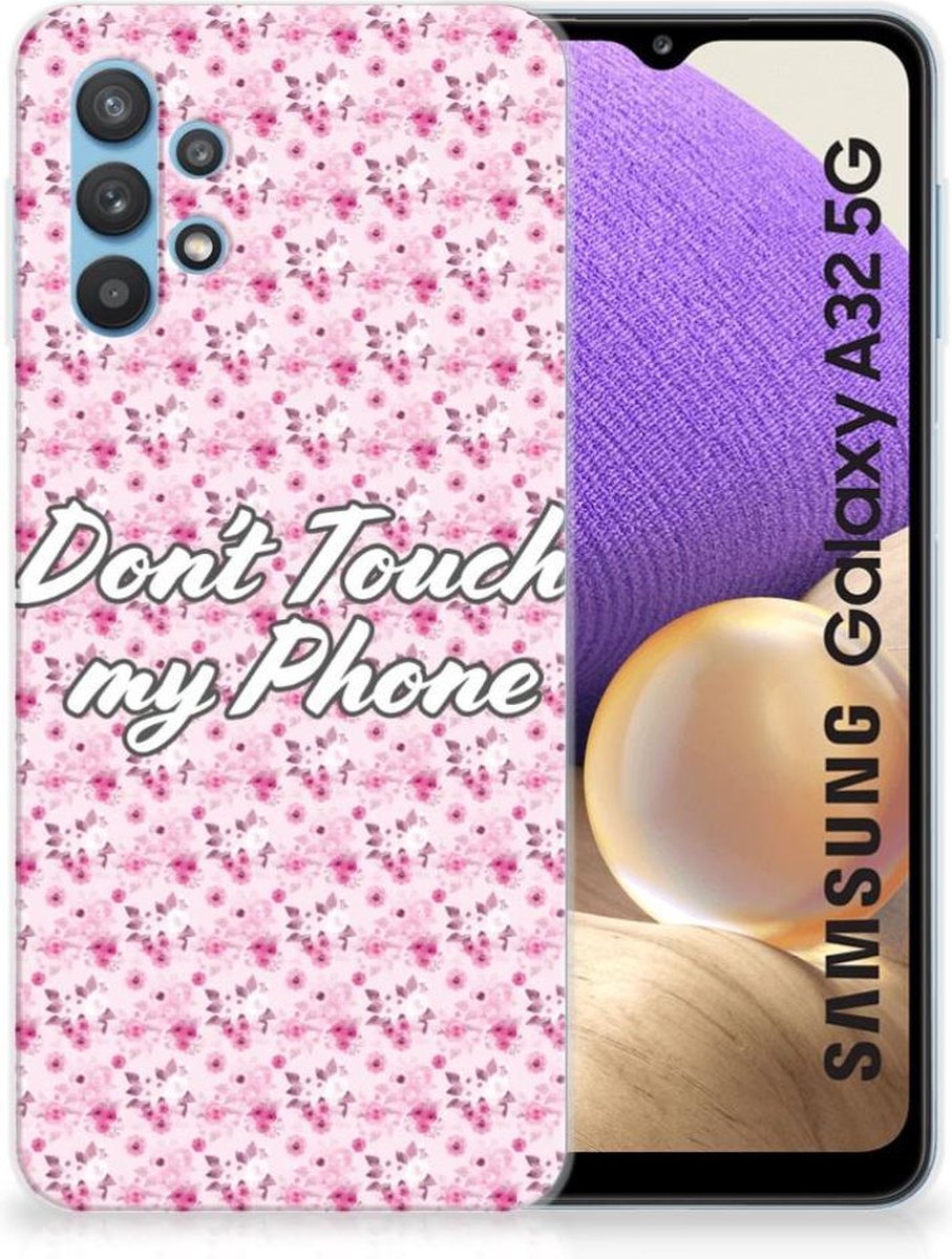 TPU Hoesje voor Samsung Galaxy A32 5G Silicone-hoesje Flowers Pink DTMP