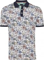 Tresanti Heren Poloshirt Wit Bloem Print Piqué Regular Fit - S