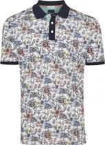 Tresanti Heren Poloshirt Wit Bloem Print Piqué Regular Fit - XL