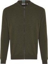 Tresanti Heren Vest Met Rits Donkergroen Wol Regular Fit - M