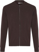 Tresanti Heren Vest Met Rits Bruin Wol Regular Fit - XXL