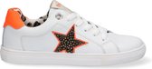 Braqeez Leigh Louwies Meisjes Lage Sneakers - Wit/Print - Leer - Veters