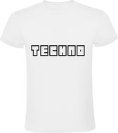 TECHNO Heren t-shirt | muziek | festival | tekno | nederland | krakers | kado | Wit