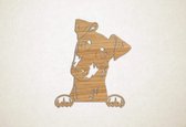 Wanddecoratie - Hond - Manchester Terrier 2 - XS - 29x25cm - Eiken - muurdecoratie - Line Art