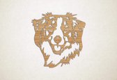 Wanddecoratie - Hond - Kooikerhondje 4 - M - 62x60cm - Eiken - muurdecoratie - Line Art