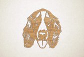 Wanddecoratie - Hond - Welshe springerspaniel - M - 62x60cm - Eiken - muurdecoratie - Line Art