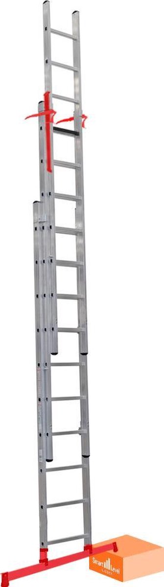 Smart Level Ladder Pro met Topsafe Systeem 3 x 12 treden