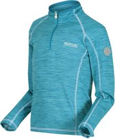 Berley top met lange mouwen en halve rits van Regatta voor kinderen, sneldrogende Sporttop, helder turquoise-blauw