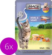 Mac’s Kattenvoer Natvoer Maaltijdzakjes - Haring en Garnalen - 6 x 100g