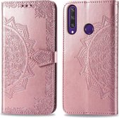 iMoshion Mandala Booktype Huawei Y6p hoesje - Rosé Goud