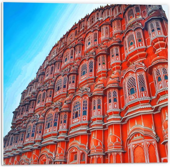 Forex - Hawa Mahal paleis in Jaipur, India - 50x50cm Foto op Forex