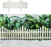 12x stuks flexibele graskant/tuin rand/kantopsluiting hekjes delen van 60 cm wit - 33 cm hoog incl pinnen