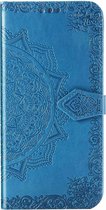 Mandala Booktype Xiaomi Mi 10 (Pro) hoesje - Turquoise
