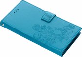 Klavertje Bloemen Booktype Samsung Galaxy Note 9 hoesje - Turquoise