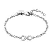 Twice As Nice Armband in zilver, infinity, steentjes 16 cm+3 cm