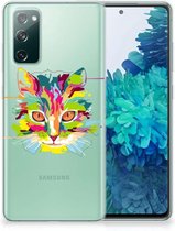 Mobiel Case Samsung Galaxy S20 FE GSM Hoesje Doorzichtig Cat Color