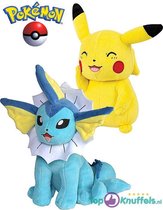 Pokemon speelgoed knuffel set Pikachu 23cm + Vaporeon 24cm | Pokémon Friends: Charmander Bulbasaur Eevee Charizard Squirtle Snorlax