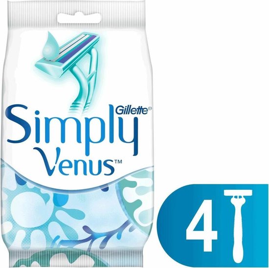 Gillette Simply Venus2 Wegwerpscheermesjes Vrouwen - 4 Stuks