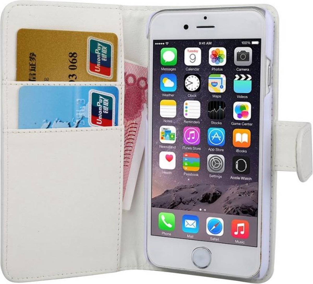 Geschikt voor iPhone SE (2020) / 7 / 8 wallet case hoesje - wit