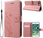 Geschikt voor iPhone 7 / 8 PLUS wallet portemonnee hoesje - roze vlinders