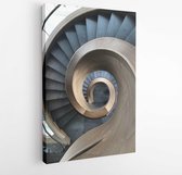 Onlinecanvas - Schilderij - The Old Spiral Staircase Wooden Art Canvas-vertical Vertical - Multicolor - 50 X 40 Cm