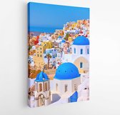 View of Oia town in Santorini, Greece - Greek landscape - Modern Art Canvas -Vertical - 1182593941 - 115*75 Vertical