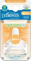 Dr. Brown's Options+ Anti-colic Fles Speen - Fase 3 - Voor Brede Halsfles - 2 Stuks