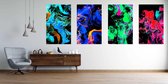 Abstract marble texture of colored bright liquid paints. - Modern Art Canvas  - Vertical - 1256538874 - 115*75 Vertical