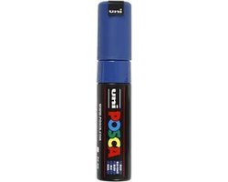 Krijtstift – Chalkmarker – Universele Marker – Uni Posca Marker – Donkerblauw – PC-8K – 8mm – Beitelpunt – Large – 1 stuk