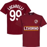 Livorno Lucarelli Team T-shirt - Bordeaux Rood - XL