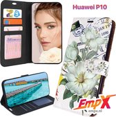 EmpX.nl Huawei P10 Print (Bloemen) Boekhoesje | Portemonnee Book Case voor Huawei Huawei P10 met Print (Bloemen) | Met Multi Stand Functie | Kaarthouder Card Case Huawei P10 Print (Bloemen) |