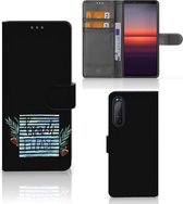Telefoonhoesje Sony Xperia 5II Wallet Bookcase met Quotes Boho Beach