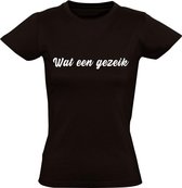 Wat een gezeik dames t-shirt | Chanteau meiland | Martien Meiland | grappig | gezeik |wijnen | cadeau | Zwart